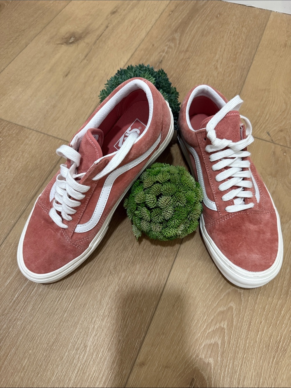 Vans Old Skool Suede Sneakers in Rose/White - 10